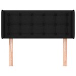 vidaXL Tête de lit avec oreilles Noir 103x16x78/88 cm Tissu