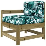 vidaXL Salon de jardin 10 Pièces avec coussins bois de pin imprégné
