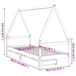vidaXL Cadre de lit enfant avec tiroirs 90x200 cm bois de pin massif