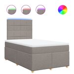 vidaXL Sommier à lattes de lit avec matelas taupe 120x190 cm tissu