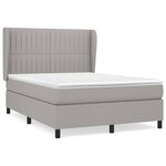 vidaXL Sommier à lattes de lit avec matelas Gris clair 140x190cm Tissu