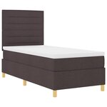 vidaXL Lit à ressort LED avec matelas Marron foncé 100 x 200 cm tissu
