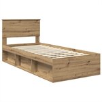 vidaXL Cadre de lit Chêne artisan 90 x 200 cm Bois d'ingénierie