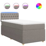 vidaXL Sommier à lattes de lit avec matelas Taupe 90x190 cm Tissu