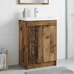 vidaXL Armoire sous évier de salle de bain Bois ancien
