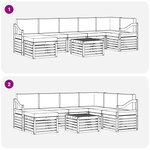 vidaXL Ensemble de canapés d'extérieur 8 Pièces Blanc et Beige