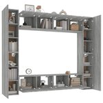 vidaXL Ensemble de meubles TV 8 Pièces Sonoma gris Bois d'ingénierie