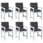 vidaXL Coussins de chaise à dossier bas lot de 6 anthracite mélangé