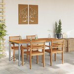 vidaXL Tables de jardin Naturel et gris 180 x 90 x 75 cm
