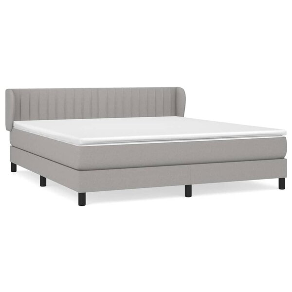 vidaXL Sommier à lattes de lit avec matelas Gris clair 180x200cm Tissu