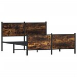 vidaXL Cadre de lit en métal sans matelas chêne fumé 137x190 cm
