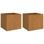 vidaXL Jardinières 2 Pièces 42x40x39 cm acier corten