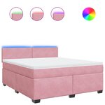 vidaXL Sommier à lattes de lit avec matelas Rose 180x200 cm Velours
