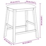 vidaXL Chaises de bar avec coussins 2 Pièces blanc bois massif d'hévéa