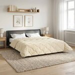 vidaXL Duvet d'hiver Crème 200 x 220 cm Microfibre et polaire Teddy