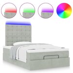 vidaXL Cadre de lit ottoman avec matelas gris clair 120x190 cm velours