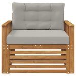 vidaXL Canapé d’extérieur Bois d'acacia massif et polyester