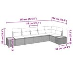 vidaXL Ensemble de canapé de jardin six pièces avec coussins en rotin synthétique noir