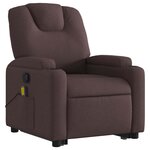 vidaXL Fauteuil inclinable de massage Marron foncé Tissu