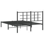 vidaXL Cadre de lit métal sans matelas avec tête de lit noir 135x190cm