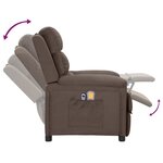 vidaXL Fauteuil électrique de massage Taupe Tissu
