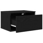 Meuble de chevet vidaXL avec LED monté au mur en chêne noir 50x36x30 cm