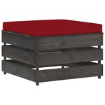 Vidaxl salon de jardin 6 pièces avec coussins bois imprégné de gris