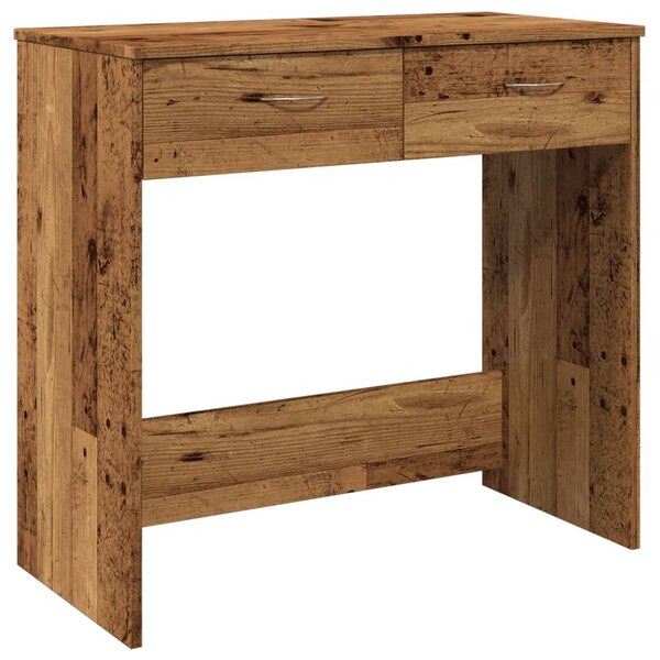 Bureau table poste de travail meuble d'ordinateur informatique étude style vieux bois 80 x 40 x 75 cm bois d'ingénierie brun 02_0023971