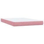 vidaXL Sommier à lattes de lit avec matelas et LED rose 160x210 cm velours