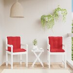 vidaXL Coussins de chaise de jardin à dossier bas lot de 2 rouge