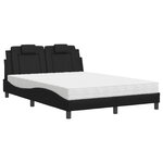 vidaXL Lit Viana avec matelas noir 140x200 cm similicuir