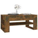 vidaXL Table basse Chêne fumé 102x55x45 cm Bois d'ingénierie