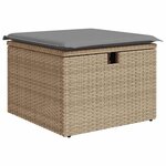 vidaXL Salon de jardin avec coussins 7 Pièces beige résine tressée