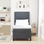 vidaXL Lit à ressorts avec matelas & LED gris foncé 80x200 cm en velours