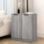 vidaXL Buffets 2 Pièces Sonoma gris 30x30x70 cm Bois d'ingénierie