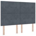 Lit à Sommier Box avec Matelas Gris Foncé 160x200 cm Velours