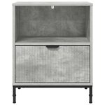 vidaXL Tables de chevet avec tiroir 2 Pièces Gris béton 49 x 36 x 61 cm
