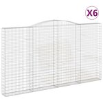 vidaXL Paniers à gabions arqués 6 Pièces 400x30x220/240 cm Fer galvanisé