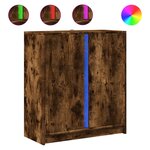 vidaXL Buffet avec LED chêne fumé 77x34x85 cm bois d'ingénierie