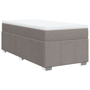 vidaXL Sommier à lattes de lit avec matelas Taupe 90x200 cm Tissu