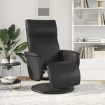 vidaXL Fauteuil inclinable avec repose-pieds noir similicuir