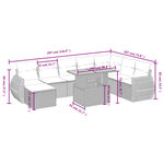 vidaXL Salon de jardin 9 Pièces avec coussins gris résine tressée