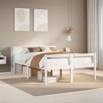 vidaXL Lit bibliothèque sans matelas blanc 140x190 cm bois pin massif
