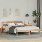 vidaXL Cadre de lit Marron 140 x 200 cm Bois massif en pin