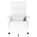 vidaXL Fauteuil inclinable de massage repose-pieds blanc similicuir