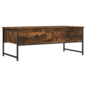 vidaXL Table basse chêne fumé 101x49x39 5 cm bois d'ingénierie