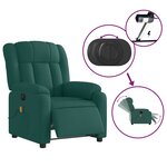 vidaXL Fauteuil de massage inclinable électrique Vert foncé Tissu