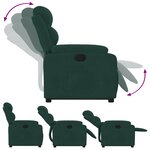 vidaXL Fauteuil inclinable Vert foncé Velours