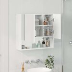 vidaXL Armoire Miroir Blanc brillant 59 x 17 x 55 cm Bois d'ingénierie