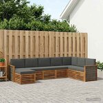 vidaXL Ensemble de canapés d'extérieur 6 Pièces Naturel et Anthracite